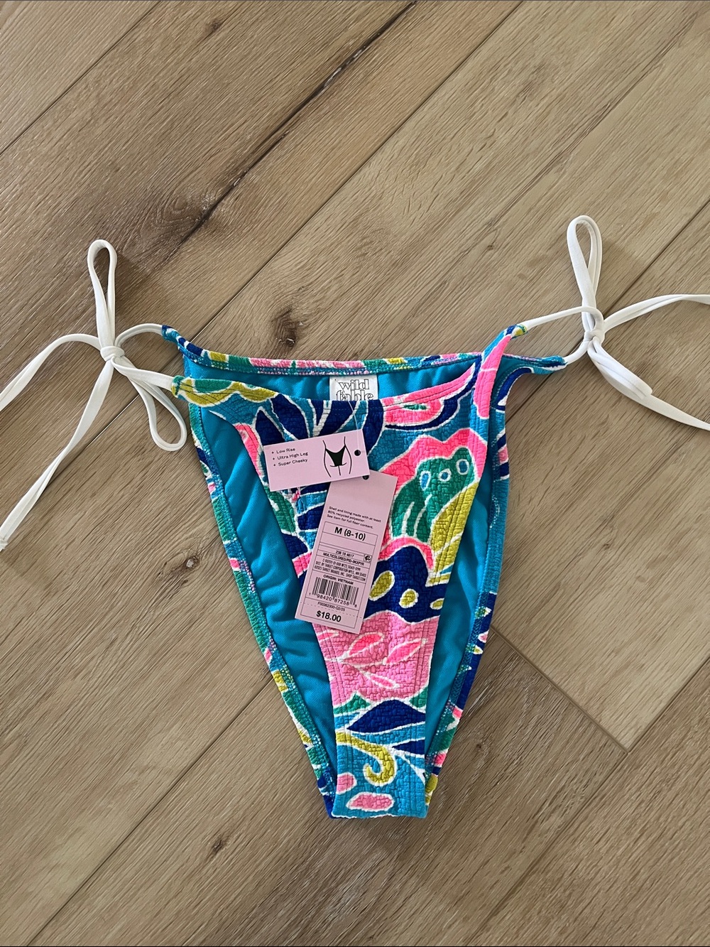 wild fable multi-colored low-rise side tie bikini bottom